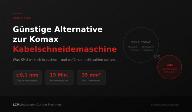Alternative zur Komax Kabelschneidemaschine – LCM CUTTER mit ±0,1 mm Genauigkeit für KMU