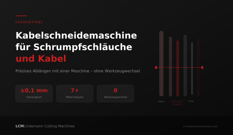 Kabelschneidemaschine für Schrumpfschläuche und Kabel – präzises Ablängen mit Guillotine-Messern